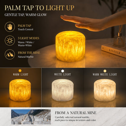Natural golden jade marble touch lamp for home decor