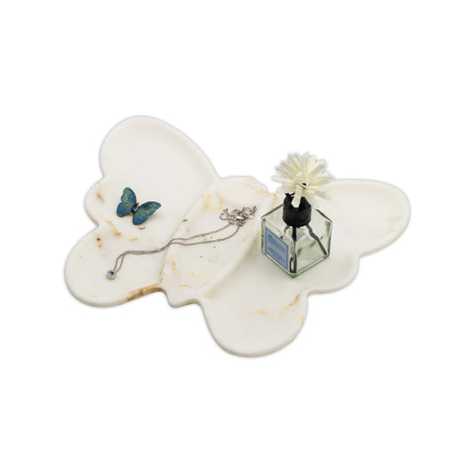 Marmor 100% Natural Marble Bathroom Tray for Perfume, Candles, Jewelry Stone Vanity, Bathroom & Kitchen Counter Organizer and Home Decor