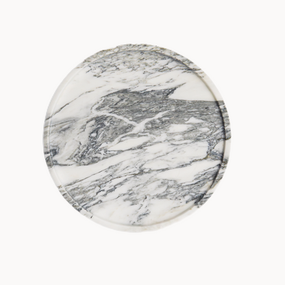 Marmor Grey Marble Round Vanity Tray – Natural Stone Bathroom Decor Marmor