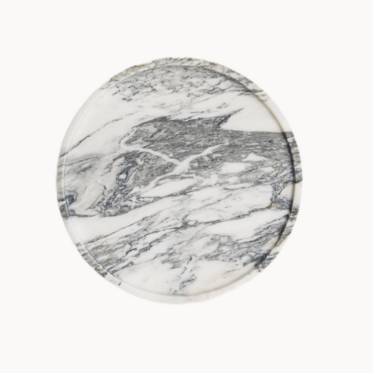 Marmor Real Natural Marble Bathroom Tray for Perfume, Candles, Jewelry Stone Vanity, Bathroom & Kitchen Counter Organizer and Home Decor Statuario Paul Grey