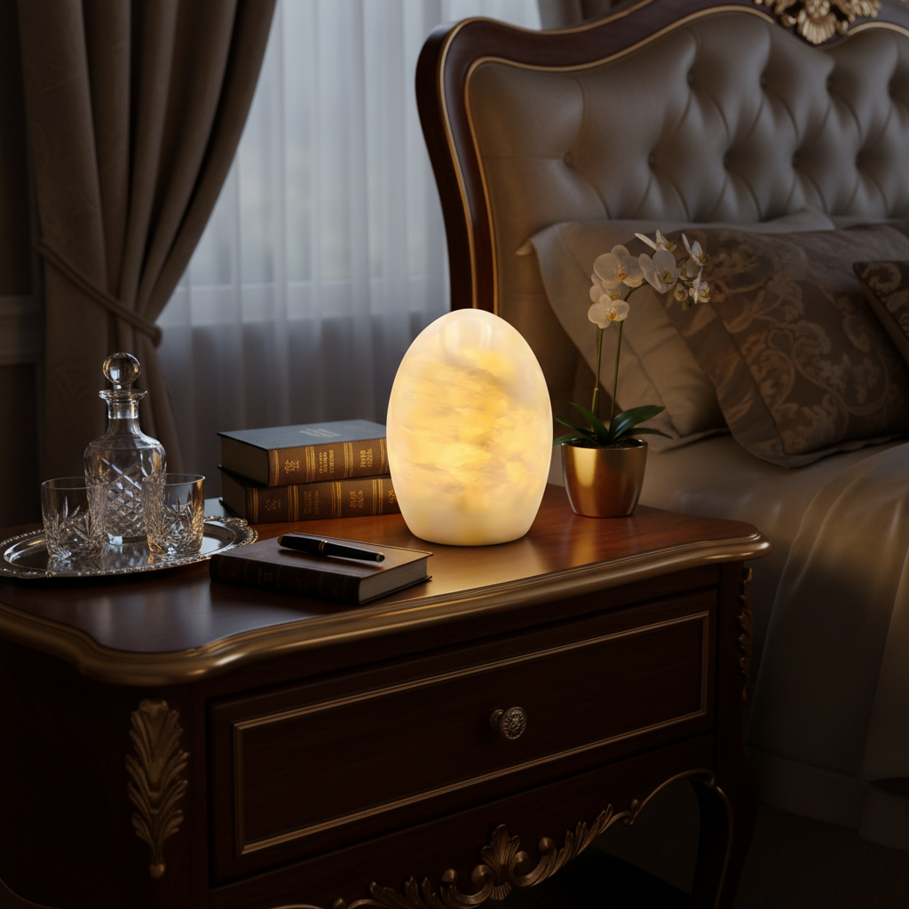 Marble touch lamp for elegant living room and home decor