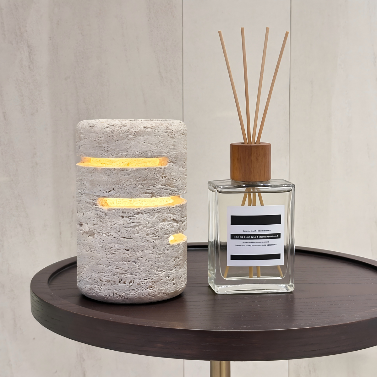 Roman Travertine Cordless Touch Lamp Marmor