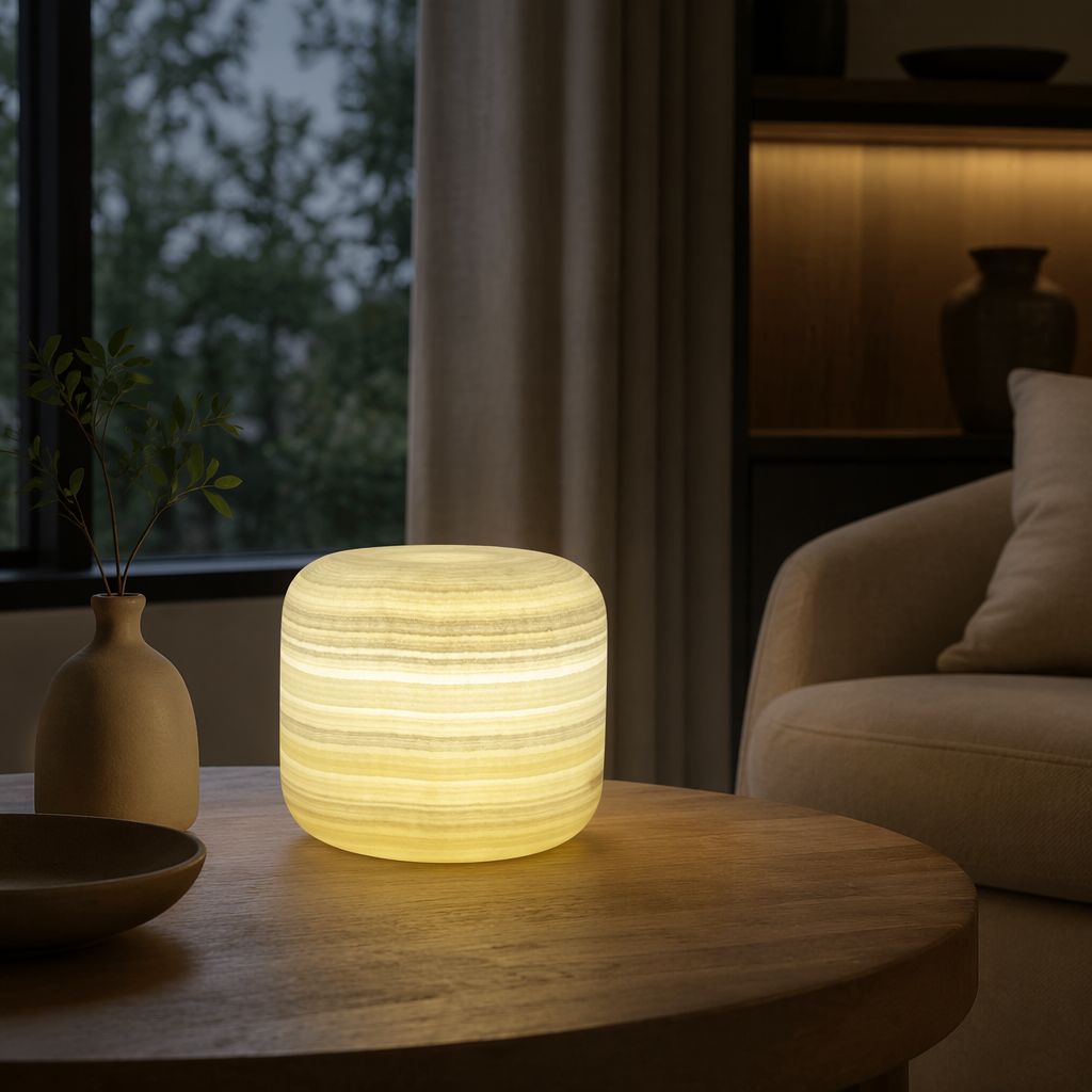 Emerald jade marble cordless touch lamp