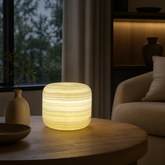 Emerald jade marble cordless touch lamp