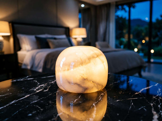 Ice White Jade Marble Cordless Touch Lamp Marmor