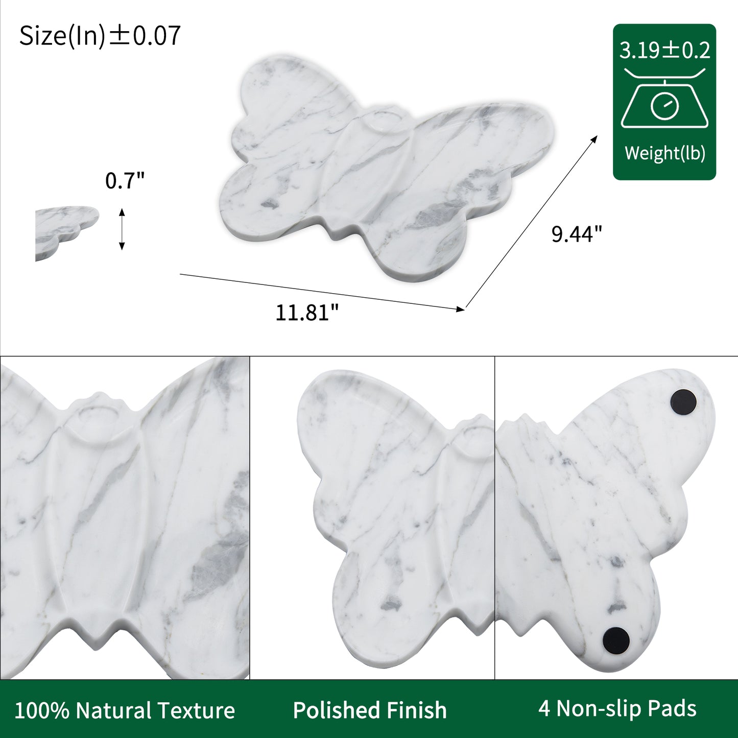 Marmor Real Natural Marble Bathroom Tray for Perfume, Candles, Jewelry Stone Vanity, Bathroom & Kitchen Counter Organizer and Home Decor Statuario White