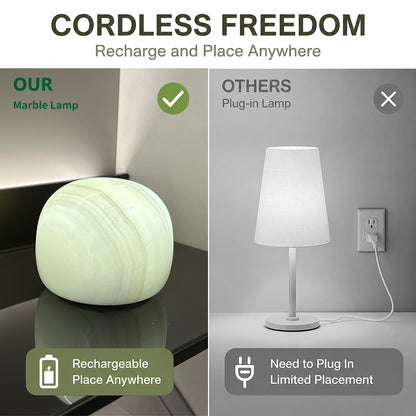 Ice White Jade Marble Cordless Touch Lamp Marmor
