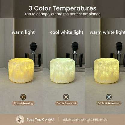 Cordless marble touch lamp for bedside table decor