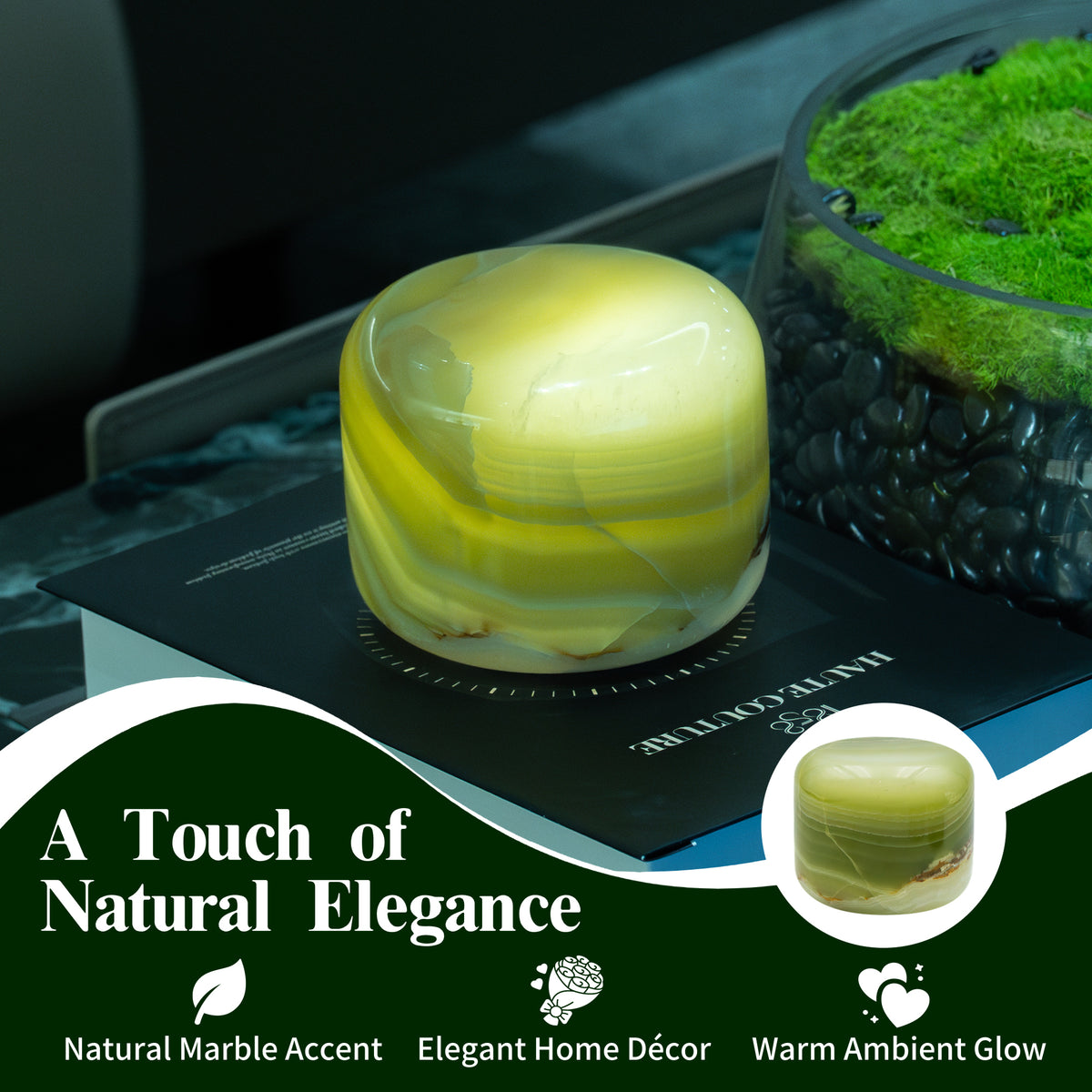 Marmor Ancient Emerald Natural Marble Touch Lamp Marmor