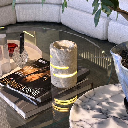Roman Travertine Cordless Touch Lamp Marmor