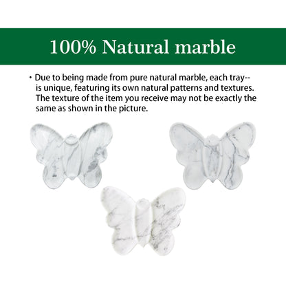 Marmor Snow White Marble Butterfly Vanity Tray – 100% Natural Stone Decor Marmor