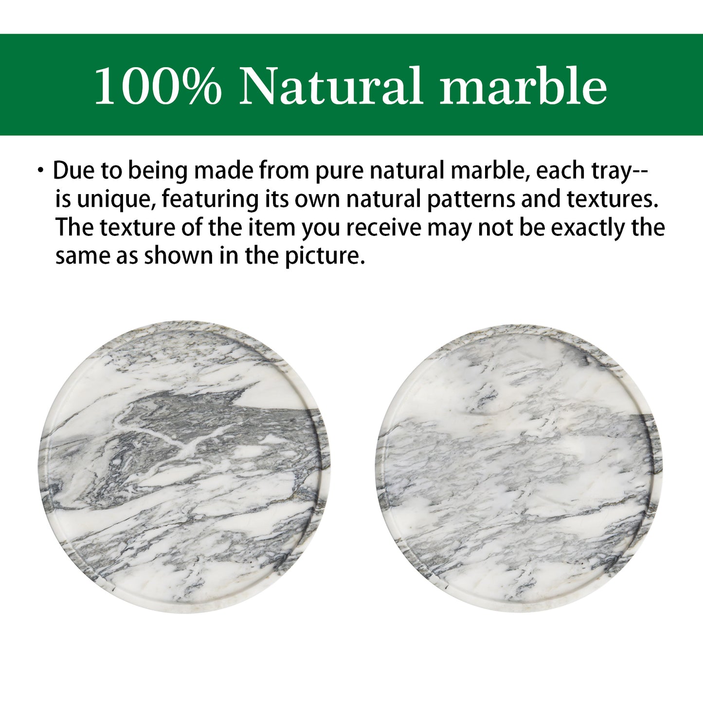 Bandeja de baño de mármol natural auténtico Marmor para perfumes, velas, joyas, tocador de piedra, organizador de encimeras de baño y cocina y decoración del hogar. Statuario Paul Grey