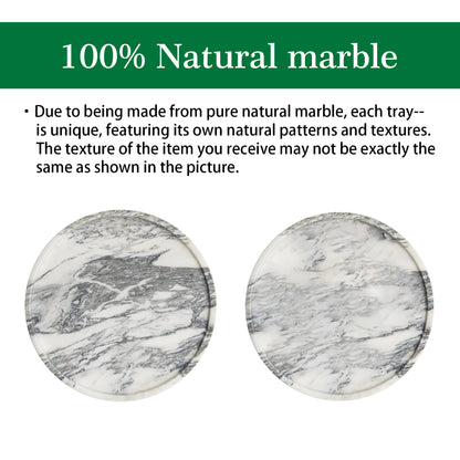 Marmor Grey Marble Round Vanity Tray – Natural Stone Bathroom Decor Marmor
