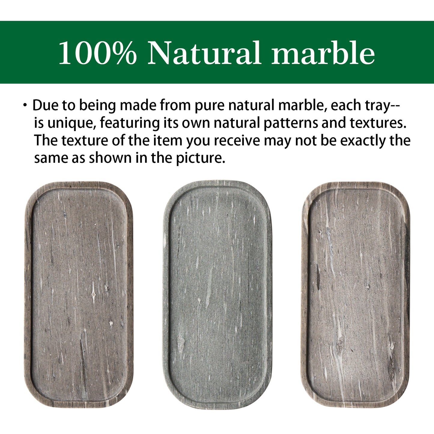 Marmor Real Natural Marble Bathroom Tray for Perfume, Candles, Jewelry Stone Vanity, Bathroom & Kitchen Counter Organizer and Home Decor