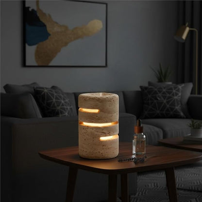 Roman Travertine Cordless Touch Lamp Marmor