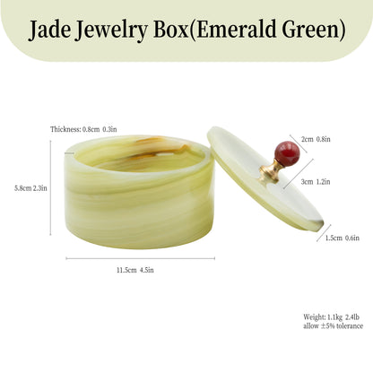 Handcrafted Golden Jade Stone Jewelry Box with Lid Marmor