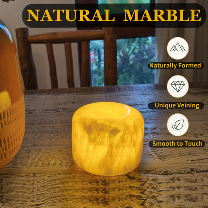 Portable golden jade marble lamp for modern home lighting