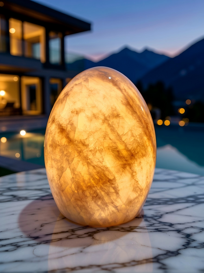 Elegant natural marble touch lamp for modern interior