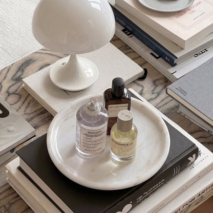 Marmor Calacatta Gold Marble Round Vanity Tray 28cm – Natural Stone Bathroom Decor Marmor