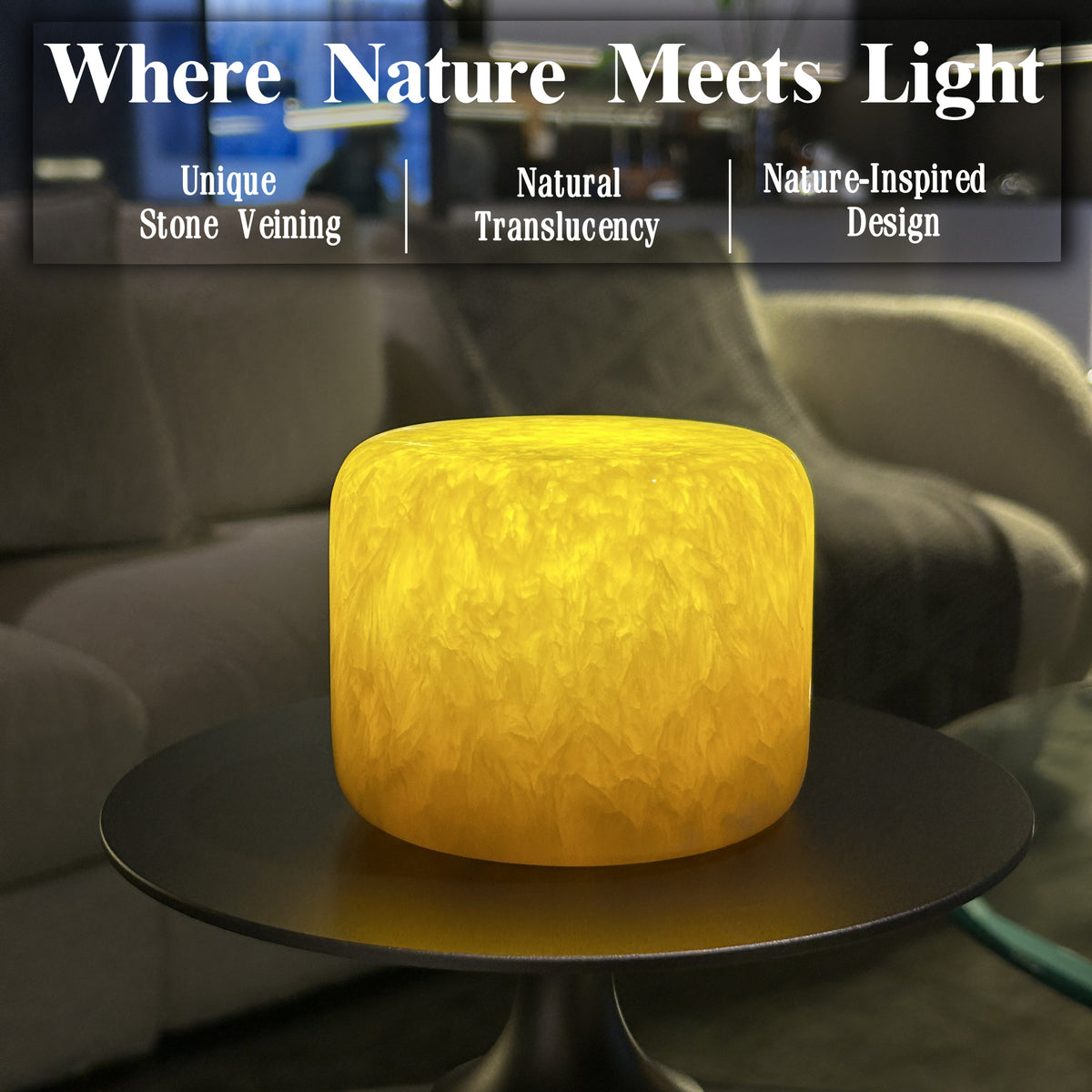 Elegant cordless marble touch lamp for home interior decor