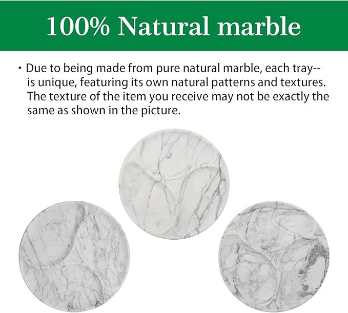 Marmor 100% Natural Marble Bathroom Tray for Perfume, Candles, Jewelry Stone Vanity, Bathroom & Kitchen Counter Organizer and Home Decor