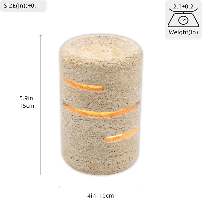 Roman Travertine Cordless Touch Lamp Marmor