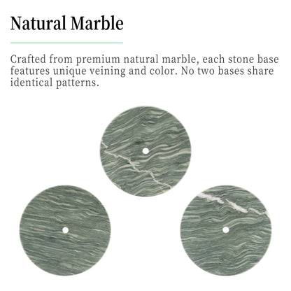 Natural Marble Freestanding Paper Towel Holder Green Base with Gold Pole Marmor