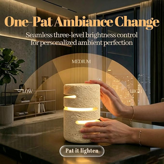 Roman Travertine Cordless Touch Lamp Marmor