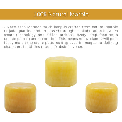 Golden jade marble cordless lamp with natural stone texture