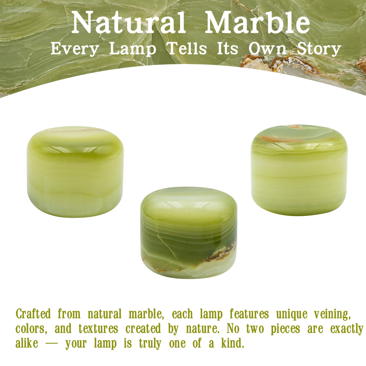 Marmor Ancient Emerald Natural Marble Touch Lamp Marmor