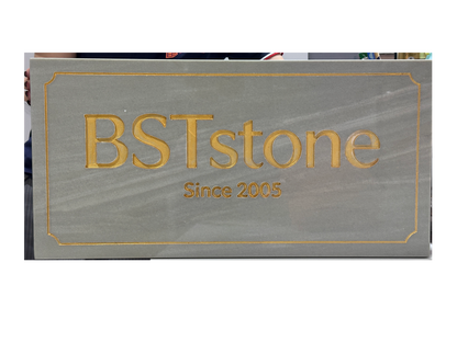 Custom Handcrafted Natural Stone Carved Doorplate | Personalized House Plaque Marmor