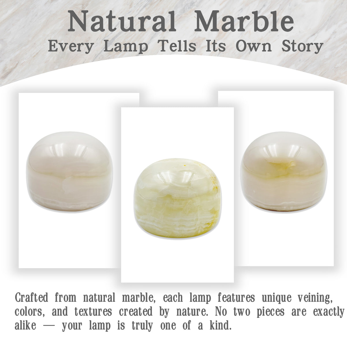 Ice White Jade Marble Cordless Touch Lamp Marmor