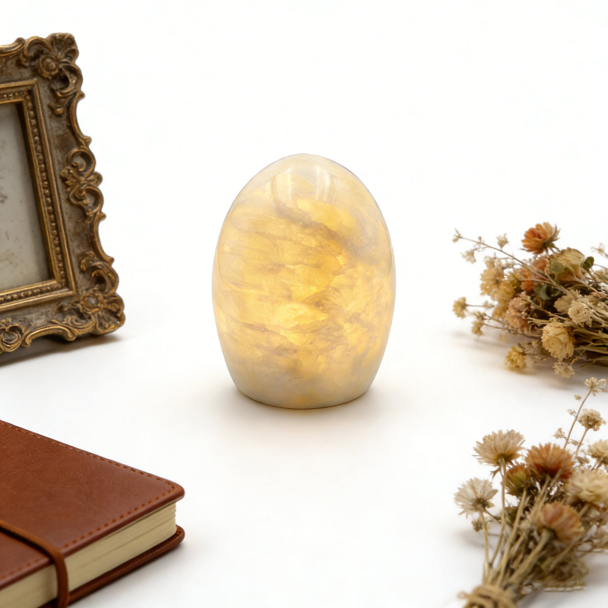 Cordless marble table lamp for bedside and bedroom decor
