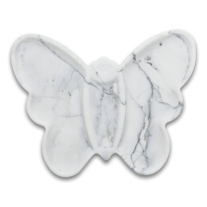 Marmor Snow White Marble Butterfly Vanity Tray – 100% Natural Stone Decor Marmor