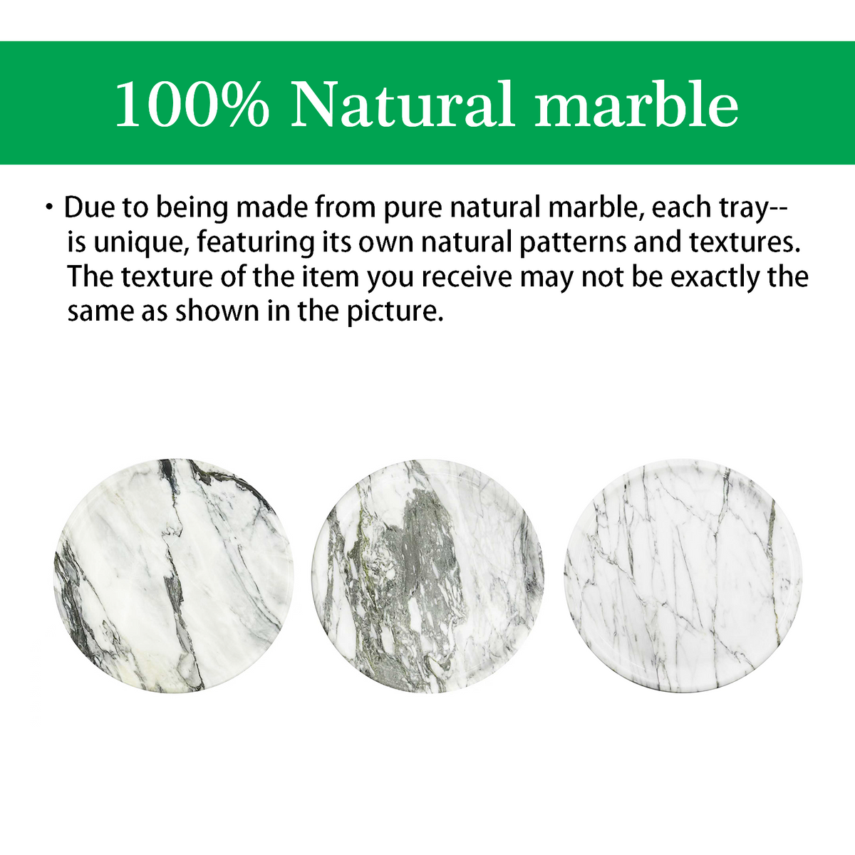 Marmor Snow White Marble Round Vanity Tray – 100% Natural Stone Bathroom Decor Marmor