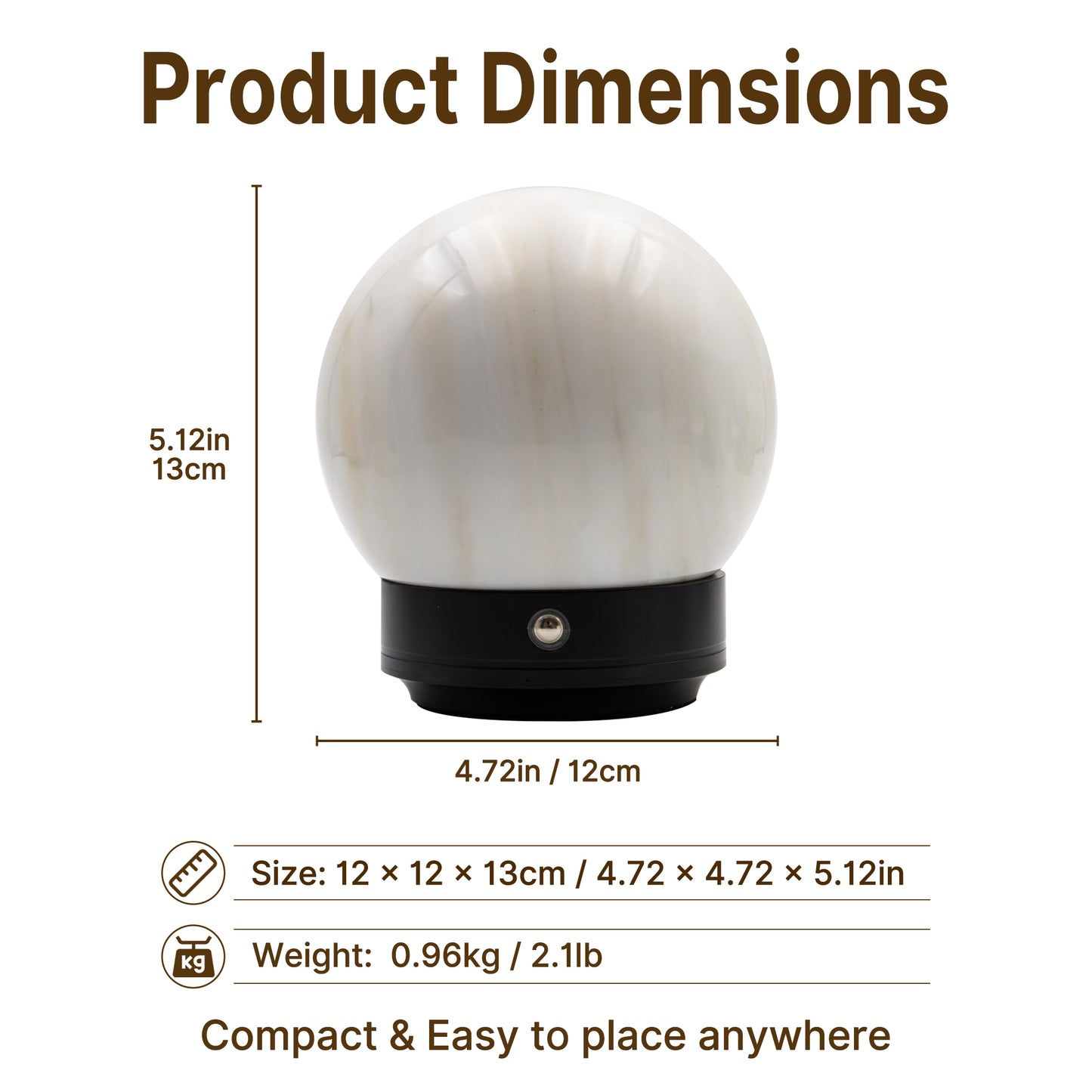 Marble Moon Touch lamp(Grey Base)