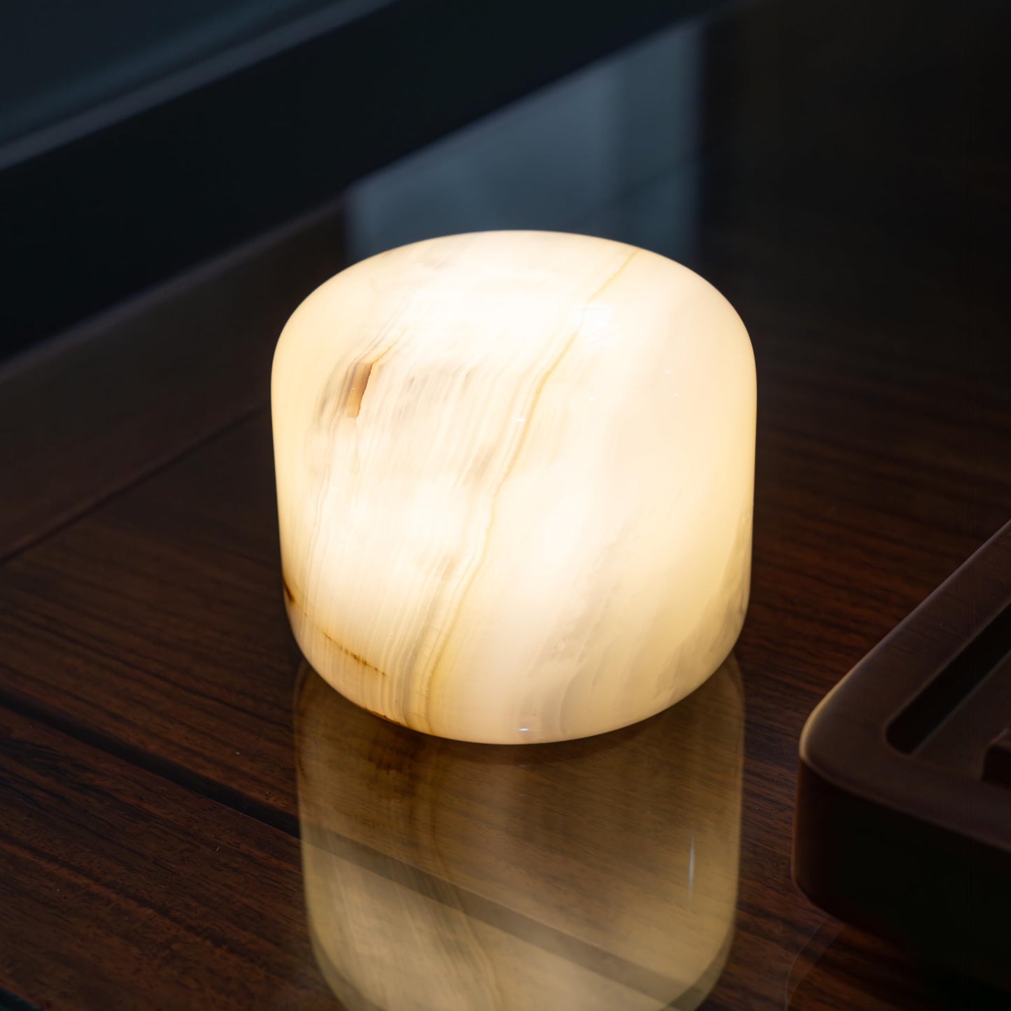 Marble Table Lamp USB-C Bedside Lamp Ambient Lighting for Bedroom Night Light LED Ambient Portable and Rechargeable (Eastern Jade Glow)