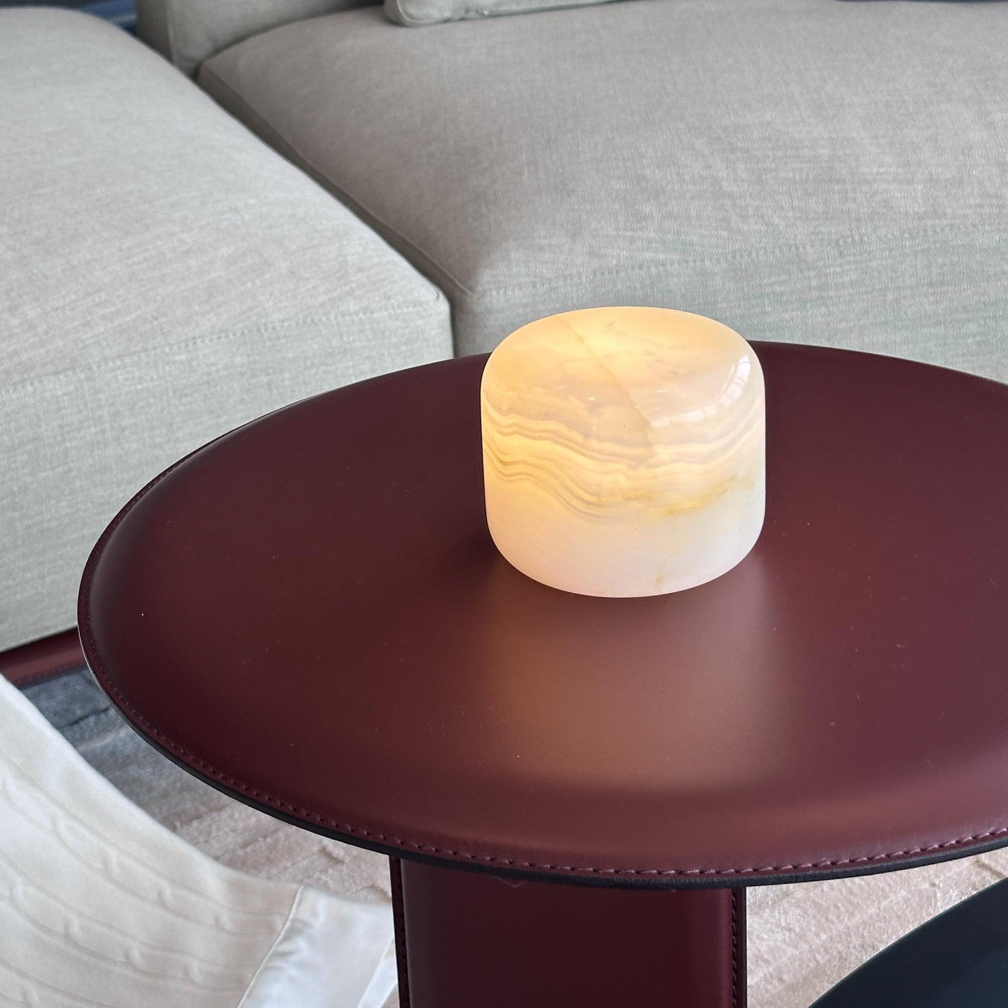 Marble Table Lamp USB-C Bedside Lamp Ambient Lighting for Bedroom Night Light LED Ambient Portable and Rechargeable (Eastern Jade Glow)