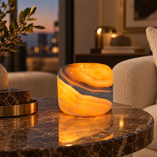 Lampada Touch in Marmo Naturale Marmor Amber Jade