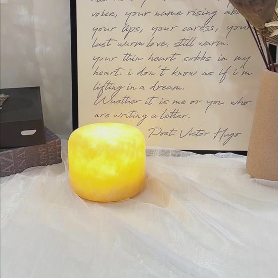 Natural Golden Jade Marble Lamp – Touch Control and Portable Design