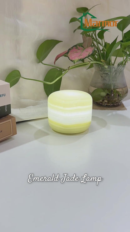 Natural Emerald Jade Marble Touch Lamp