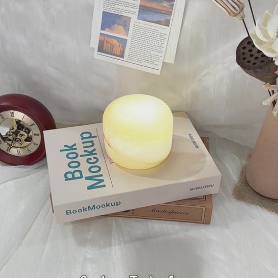 Amber jade marble touch lamp for elegant home interior