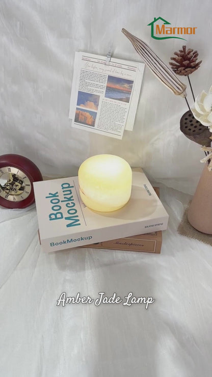 Amber jade marble touch lamp for elegant home interior