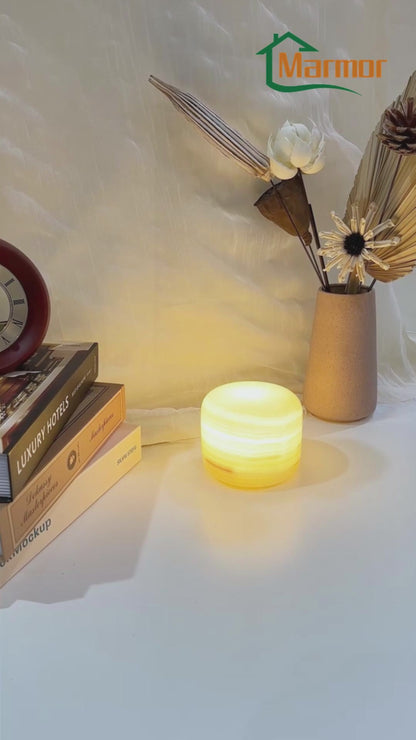 Natural Emerald Jade Marble Touch Lamp